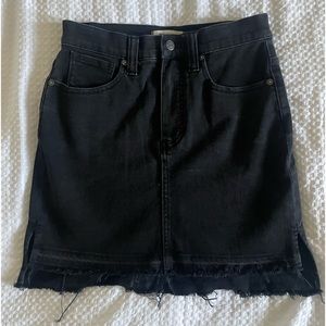 Black denim skirt
